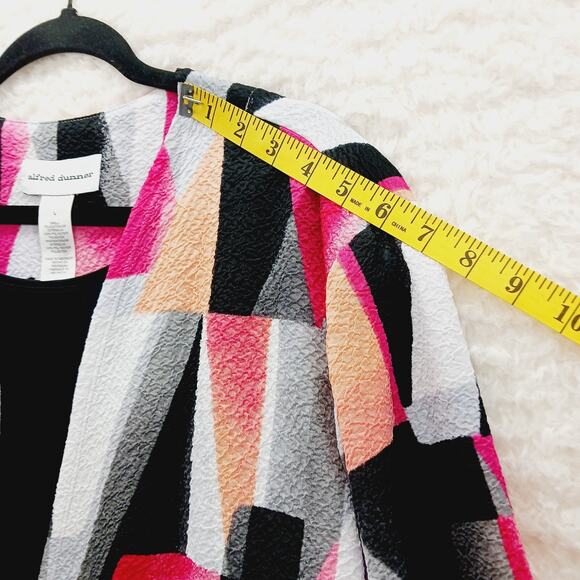 Blouse Size L Pink Black Abstract Whimsycore Y2K Festival Artsy Top Wearable Art - Picture 5 of 10